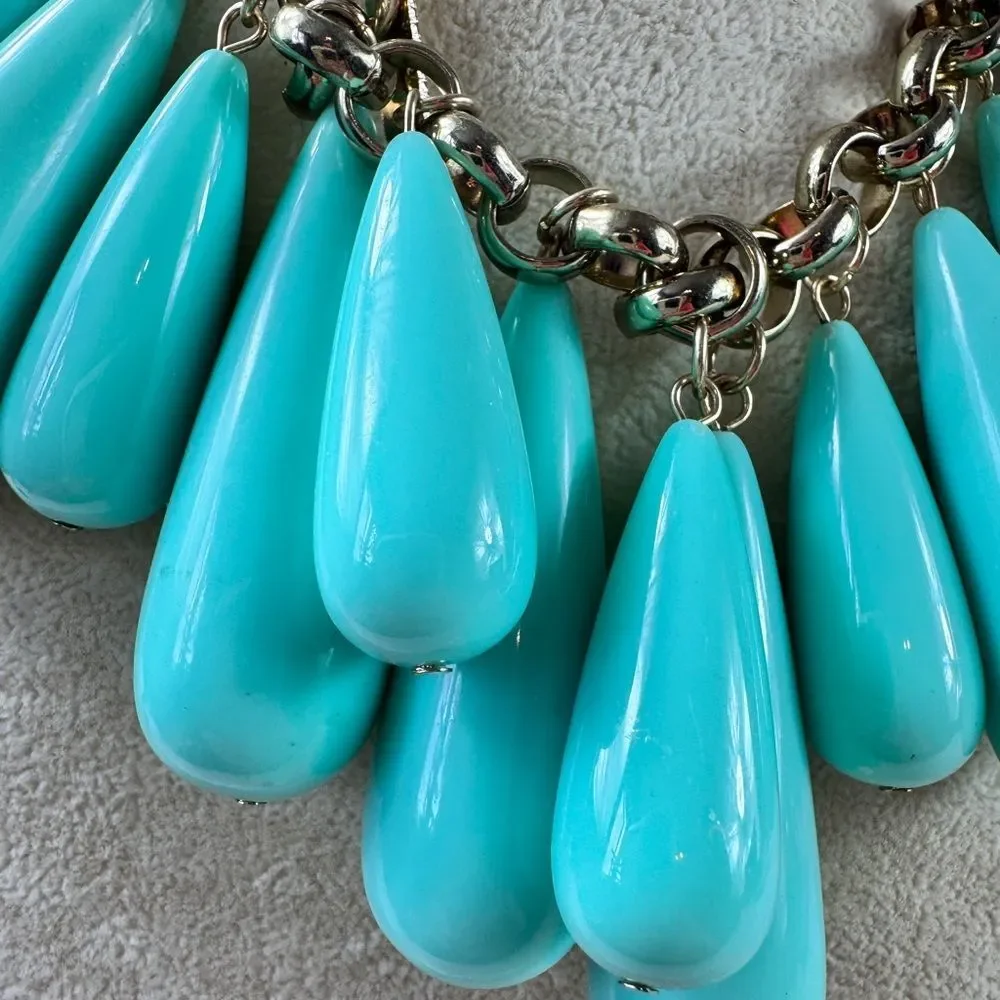 Inc Elegant Faux Turquoise Teardrop Necklace